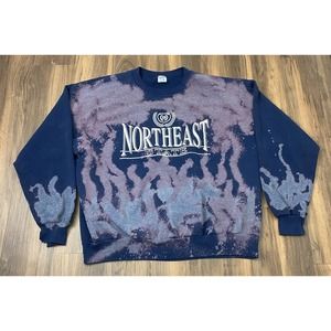 VTG 80s Velva Sheen Northeast State acid wash crewneck pullover sweatshirt XXL